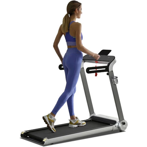 HOMCOM Tapis électrique De Course Pliable 1-15 Km/h 735 W Grand écran LED Large Bande De Roulement Port USB Clé Sécurité Acier PP Gris Noir - Gris 4 HOMCOM Tapis électrique De Course Pliable 1-15 Km/h 735 W Grand écran LED Large Bande De Roulement Port USB Clé Sécurité Acier PP Gris Noir - Gris – Image 2