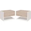 HOMCOM Lot De 2 Tables De Chevet Murales - Lot De 2 Tables De Nuit - Tiroir Coulissant, étagère, Plateau - Panneaux Particules Bicolore Aspect Chêne Clair Blanc - Beige 1 HOMCOM Lot De 2 Tables De Chevet Murales - Lot De 2 Tables De Nuit - Tiroir Coulissant, étagère, Plateau - Panneaux Particules Bicolore Aspect Chêne Clair Blanc - Beige -France HOMCOM Soldes 2022 43599791 1