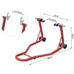 HOMCOM Support Béquille De Moto Arrière Lève Moto Arrière Sur Roulettes Avec Adaptateurs Caoutchouc Rouge Et Noir 9 HOMCOM Support Béquille De Moto Arrière Lève Moto Arrière Sur Roulettes Avec Adaptateurs Caoutchouc Rouge Et Noir -France HOMCOM Soldes 2022 4362577 3