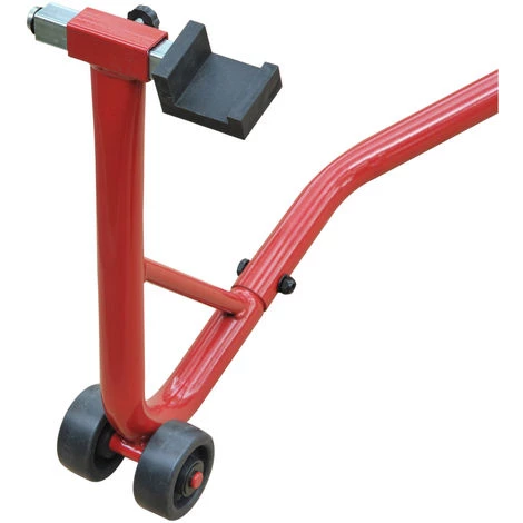 HOMCOM Support Béquille De Moto Arrière Lève Moto Arrière Sur Roulettes Avec Adaptateurs Caoutchouc Rouge Et Noir 7 HOMCOM Support Béquille De Moto Arrière Lève Moto Arrière Sur Roulettes Avec Adaptateurs Caoutchouc Rouge Et Noir – Image 5
