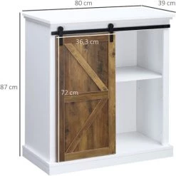 HOMCOM Buffet Bahut Vaisselier étagère Porte à Galandage Métal Noir MDF Aspect Bois Veinage Et Blanc 9 HOMCOM Buffet Bahut Vaisselier étagère Porte à Galandage Métal Noir MDF Aspect Bois Veinage Et Blanc -France HOMCOM Soldes 2022 44066219 3