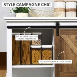 HOMCOM Buffet Bahut Vaisselier étagère Porte à Galandage Métal Noir MDF Aspect Bois Veinage Et Blanc 11 HOMCOM Buffet Bahut Vaisselier étagère Porte à Galandage Métal Noir MDF Aspect Bois Veinage Et Blanc -France HOMCOM Soldes 2022 44066219 5