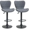 HOMCOM Lot De 2 Tabourets De Bar Design Dossier Incurvé Capitonné Hauteur D'assise Réglable 61-81 Cm Pivotant 360° Repose-pied Velours Gris - Gris 1 HOMCOM Lot De 2 Tabourets De Bar Design Dossier Incurvé Capitonné Hauteur D'assise Réglable 61-81 Cm Pivotant 360° Repose-pied Velours Gris - Gris -France HOMCOM Soldes 2022 44066228 1