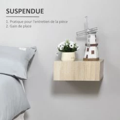 HOMCOM Lot De 2 Tables De Chevet Murales - Lot De 2 Tables De Nuit - Tiroir Coulissant, Plateau - Panneaux Particules Aspect Chêne Clair 10 HOMCOM Lot De 2 Tables De Chevet Murales - Lot De 2 Tables De Nuit - Tiroir Coulissant, Plateau - Panneaux Particules Aspect Chêne Clair -France HOMCOM Soldes 2022 44807668 4