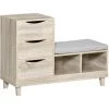 HOMCOM Meuble Chaussures Banc à Chaussures Design Urban Craft 3 Tiroirs 2 Niches Coussin Gris MDF Aspect Chêne Clair - Beige 2 HOMCOM Meuble Chaussures Banc à Chaussures Design Urban Craft 3 Tiroirs 2 Niches Coussin Gris MDF Aspect Chêne Clair - Beige -France HOMCOM Soldes 2022 45628465 1