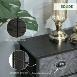 HOMCOM Commode 6 Tiroirs Non Tissés Façades Aspect Marbre Gris Foncé Poignées Coquilles Métal Châssis Acier Plateau Aspect Bois Noir 11 HOMCOM Commode 6 Tiroirs Non Tissés Façades Aspect Marbre Gris Foncé Poignées Coquilles Métal Châssis Acier Plateau Aspect Bois Noir -France HOMCOM Soldes 2022 45628555 5