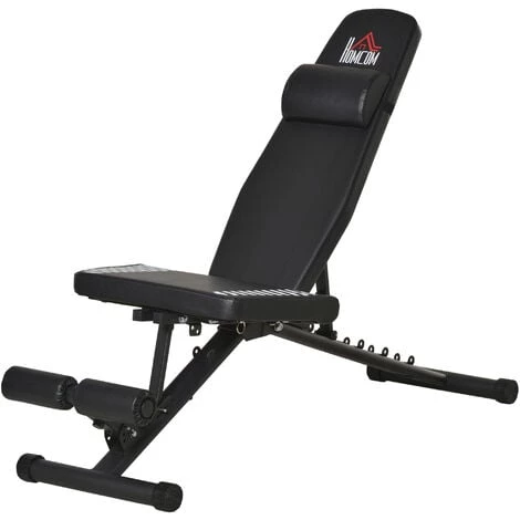HOMCOM Banc De Musculation Pliable - Dossier Réglable 6 Niv. Assise 3 Niv. - Rembourrage épais, Tétière Amovible - Acier Noir Synthétique Effet Fibre Carbone - Noir 3 HOMCOM Banc De Musculation Pliable - Dossier Réglable 6 Niv. Assise 3 Niv. - Rembourrage épais, Tétière Amovible - Acier Noir Synthétique Effet Fibre Carbone - Noir