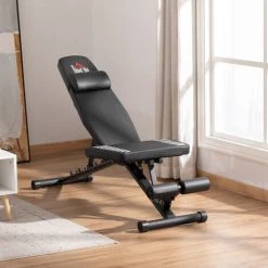 HOMCOM Banc De Musculation Pliable - Dossier Réglable 6 Niv. Assise 3 Niv. - Rembourrage épais, Tétière Amovible - Acier Noir Synthétique Effet Fibre Carbone - Noir 8 HOMCOM Banc De Musculation Pliable - Dossier Réglable 6 Niv. Assise 3 Niv. - Rembourrage épais, Tétière Amovible - Acier Noir Synthétique Effet Fibre Carbone - Noir -France HOMCOM Soldes 2022 45628573 2