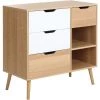 HOMCOM Commode Design Scandinave Sur Pieds 4 Tiroirs Coulissants 2 Niches Pieds Effilés Inclinés Panneaux Particules Blanc Aspect Bois Clair - Beige 2 HOMCOM Commode Design Scandinave Sur Pieds 4 Tiroirs Coulissants 2 Niches Pieds Effilés Inclinés Panneaux Particules Blanc Aspect Bois Clair - Beige -France HOMCOM Soldes 2022 45847721 1