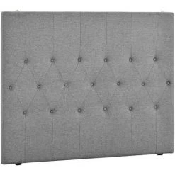 HOMCOM Tête De Lit Capitonnée - Tête De Lit Rembourrée - Dim. 150L X 120H Cm - épaisseur 7 Cm - MDF Coton Polyester Gris - Gris