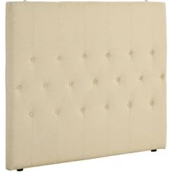 HOMCOM Tête De Lit Capitonnée - Tête De Lit Rembourrée - Dim. 150L X 120H Cm - épaisseur 7 Cm - MDF Coton Polyester Beige - Beige