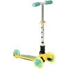 HOMCOM Trottinette Enfant Pliable Modèle Dinosaure - 3 Roues Lumineuses LED - Hauteur Guidon Réglable - Frein à Friction Arrière - Alu. Métal PP Bleu Jaune