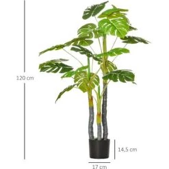 HOMCOM Arbre Artificiel Plante Artificielle Monstera H.1,2 M Tronc Branches Lichen Feuilles De Tortue Grand Réalisme Pot Inclus 9 HOMCOM Arbre Artificiel Plante Artificielle Monstera H.1,2 M Tronc Branches Lichen Feuilles De Tortue Grand Réalisme Pot Inclus -France HOMCOM Soldes 2022 46698867 3