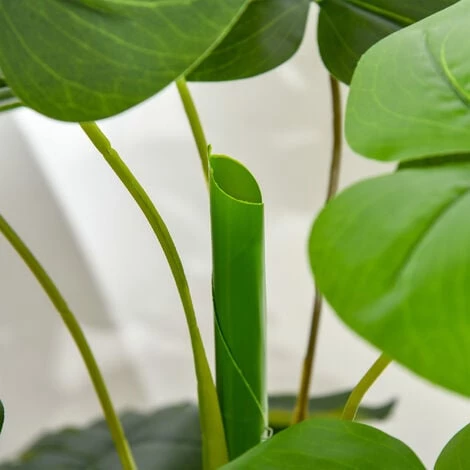 HOMCOM Arbre Artificiel Plante Artificielle Monstera H.1,2 M Tronc Branches Lichen Feuilles De Tortue Grand Réalisme Pot Inclus 7 HOMCOM Arbre Artificiel Plante Artificielle Monstera H.1,2 M Tronc Branches Lichen Feuilles De Tortue Grand Réalisme Pot Inclus – Image 5