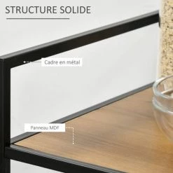 HOMCOM Étagère Style Industriel étagère Porte Bouteilles Casier à Vin 30 Bouteilles Support Verres à Vin Intégré 9 Max. Métal Noir MDF Aspect Chêne Moyen -France HOMCOM Soldes 2022 47140711 5