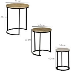 HOMCOM Lot De 3 Tables Basses Rondes Gigognes Encastrables Structure Acier Noir Plateaux MDF Aspect Bois Clair 9 HOMCOM Lot De 3 Tables Basses Rondes Gigognes Encastrables Structure Acier Noir Plateaux MDF Aspect Bois Clair -France HOMCOM Soldes 2022 47140833 3