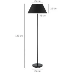 HOMCOM Lampadaire Sur Pied Circulaire H.1,48 M 40 W Max. Piètement Mât Métal Abat-jour Ø 45 Cm Polyester Coton Noir 9 HOMCOM Lampadaire Sur Pied Circulaire H.1,48 M 40 W Max. Piètement Mât Métal Abat-jour Ø 45 Cm Polyester Coton Noir -France HOMCOM Soldes 2022 47140918 3