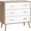 HOMCOM Commode Design Scandinave Sur Pieds 3 Tiroirs Coulissants Pieds Effilés Inclinés Panneaux Particules Blanc Aspect Bois Clair - Beige 2 HOMCOM Commode Design Scandinave Sur Pieds 3 Tiroirs Coulissants Pieds Effilés Inclinés Panneaux Particules Blanc Aspect Bois Clair - Beige -France HOMCOM Soldes 2022 47488924 1