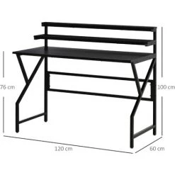 HOMCOM Bureau Gaming Bureau Gamer Bureau Informatique Grand Plateau Panneaux Particules Texture Carbone étagère écran Et Décoration Châssis Métal Noir - Noir 9 HOMCOM Bureau Gaming Bureau Gamer Bureau Informatique Grand Plateau Panneaux Particules Texture Carbone étagère écran Et Décoration Châssis Métal Noir - Noir -France HOMCOM Soldes 2022 47488947 3