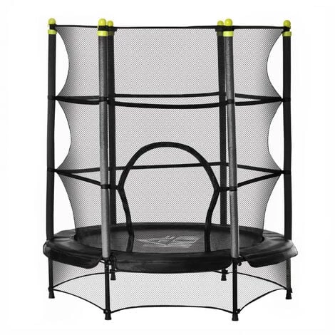 HOMCOM Trampoline Enfant Ø 1,40 × 1,60H M Filet De Sécurité Porte Zipée Couvre-ressorts 6 Poteaux Rembourrés Inclus Noir - Noir 3 HOMCOM Trampoline Enfant Ø 1,40 × 1,60H M Filet De Sécurité Porte Zipée Couvre-ressorts 6 Poteaux Rembourrés Inclus Noir - Noir