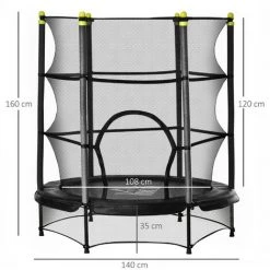 HOMCOM Trampoline Enfant Ø 1,40 × 1,60H M Filet De Sécurité Porte Zipée Couvre-ressorts 6 Poteaux Rembourrés Inclus Noir - Noir 9 HOMCOM Trampoline Enfant Ø 1,40 × 1,60H M Filet De Sécurité Porte Zipée Couvre-ressorts 6 Poteaux Rembourrés Inclus Noir - Noir -France HOMCOM Soldes 2022 48139693 3