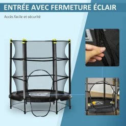HOMCOM Trampoline Enfant Ø 1,40 × 1,60H M Filet De Sécurité Porte Zipée Couvre-ressorts 6 Poteaux Rembourrés Inclus Noir - Noir 10 HOMCOM Trampoline Enfant Ø 1,40 × 1,60H M Filet De Sécurité Porte Zipée Couvre-ressorts 6 Poteaux Rembourrés Inclus Noir - Noir -France HOMCOM Soldes 2022 48139693 4
