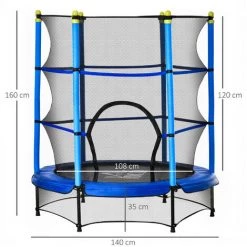 HOMCOM Trampoline Enfant Ø 1,40 × 1,60H M Filet De Sécurité Porte Zipée Couvre-ressorts 6 Poteaux Rembourrés Inclus Bleu - Bleu 9 HOMCOM Trampoline Enfant Ø 1,40 × 1,60H M Filet De Sécurité Porte Zipée Couvre-ressorts 6 Poteaux Rembourrés Inclus Bleu - Bleu -France HOMCOM Soldes 2022 48139701 3