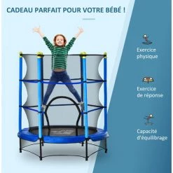 HOMCOM Trampoline Enfant Ø 1,40 × 1,60H M Filet De Sécurité Porte Zipée Couvre-ressorts 6 Poteaux Rembourrés Inclus Bleu - Bleu 11 HOMCOM Trampoline Enfant Ø 1,40 × 1,60H M Filet De Sécurité Porte Zipée Couvre-ressorts 6 Poteaux Rembourrés Inclus Bleu - Bleu -France HOMCOM Soldes 2022 48139701 5