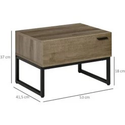 HOMCOM Table De Chevet Table De Nuit Style Industriel Tiroir Coulissant Piètement Acier Noir Panneaux Particules Aspect Bois Brun Gris 9 HOMCOM Table De Chevet Table De Nuit Style Industriel Tiroir Coulissant Piètement Acier Noir Panneaux Particules Aspect Bois Brun Gris -France HOMCOM Soldes 2022 48139808 3