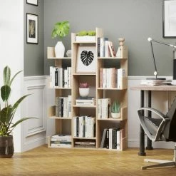 HOMCOM Bibliothèque étagère Séparation Design Contemporain En Arbre Dim. 96L X 30l X 150H Cm Panneaux Particules Aspect Chêne Clair 10 HOMCOM Bibliothèque étagère Séparation Design Contemporain En Arbre Dim. 96L X 30l X 150H Cm Panneaux Particules Aspect Chêne Clair -France HOMCOM Soldes 2022 48139869 4