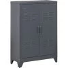 HOMCOM Armoire De Rangement Métal Design Industriel - 2 étagères - Structure Piètement Tôle Métal Gris Anthracite -France HOMCOM Soldes 2022 48139877 1