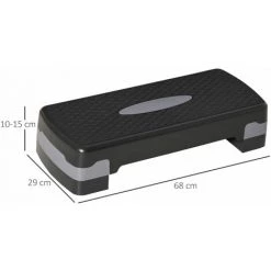 HOMCOM Stepper Fitness Aerobic Hauteur Reglable Surface Antiderapante Dim. 68L X 29l X 10-15H Cm Plastique Gris Noir - Noir -France HOMCOM Soldes 2022 48441497 3