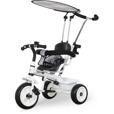 HOMCOM Tricycle Enfants Pare-soleil Pliable Canne Amovible Benne Rangement 103 X 47 X 101 Cm Acier Blanc Et Noir - Blanc 3 HOMCOM Tricycle Enfants Pare-soleil Pliable Canne Amovible Benne Rangement 103 X 47 X 101 Cm Acier Blanc Et Noir - Blanc