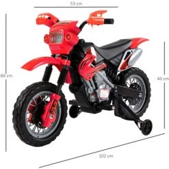 HOMCOM Moto Cross électrique Enfant 3 à 6 Ans 6 V Phares Klaxon Musiques 102 X 53 X 66 Cm Rouge Et Noir 9 HOMCOM Moto Cross électrique Enfant 3 à 6 Ans 6 V Phares Klaxon Musiques 102 X 53 X 66 Cm Rouge Et Noir -France HOMCOM Soldes 2022 4904946 3
