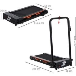 HOMCOM Tapis De Course électrique De Marche 370 W Pliable Télécommande écran LCD Vitesse 1-6 Km/h Acier Noir - Noir 9 HOMCOM Tapis De Course électrique De Marche 370 W Pliable Télécommande écran LCD Vitesse 1-6 Km/h Acier Noir - Noir -France HOMCOM Soldes 2022 4904988 3