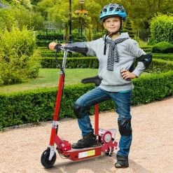 HOMCOM Trottinette électrique 120 W Pliable Pour Enfant De 7 à 12 Ans Hauteur Guidon Et Selle Réglable 10 Km/h Max. Rouge -France HOMCOM Soldes 2022 4905004 2