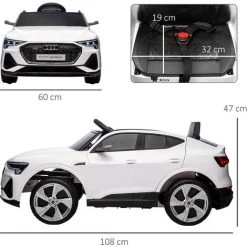 HOMCOM Voiture Véhicule électrique Enfant E-tron Sportback S Line 12 V - V. Max. 8 Km/h - Effets Sonores, Lumineux - Télécommande, Port USB, MP3 - Blanc - Blanc 9 HOMCOM Voiture Véhicule électrique Enfant E-tron Sportback S Line 12 V - V. Max. 8 Km/h - Effets Sonores, Lumineux - Télécommande, Port USB, MP3 - Blanc - Blanc -France HOMCOM Soldes 2022 49597843 3