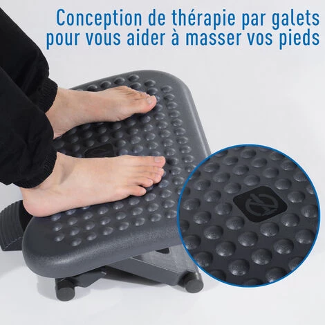 HOMCOM Repose-pieds Ergonomique De Bureau Hauteur Et Inclinaison Réglables 46L X 35l Cm Gris Noir - Gris 7 HOMCOM Repose-pieds Ergonomique De Bureau Hauteur Et Inclinaison Réglables 46L X 35l Cm Gris Noir - Gris – Image 5