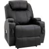HOMCOM Fauteuil Luxe De Relaxation Et Massage Inclinaison Dossier Repose-pied électrique Revêtement Synthétique Noir - Noir -France HOMCOM Soldes 2022 49904365 1