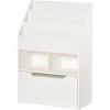 HOMCOM Bibliothèque étagère Multi-rangement 3 étagères 2 Niches Grand Tiroir MDF Blanc