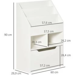 HOMCOM Bibliothèque étagère Multi-rangement 3 étagères 2 Niches Grand Tiroir MDF Blanc 9 HOMCOM Bibliothèque étagère Multi-rangement 3 étagères 2 Niches Grand Tiroir MDF Blanc -France HOMCOM Soldes 2022 50003123 3