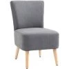 HOMCOM Fauteuil Lounge Design Scandinave Pieds Effilés Bois Massif Hévéa Revêtement Tissu Polyester Aspect Lin Gris -France HOMCOM Soldes 2022 50904488 1