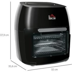 HOMCOM Friteuse à Air 1800W 11L - Friteuse Sans Huile Multifonction 8 Programmes - Nombreux Accessoires - Température Réglable - Timer 60 Min. - Noir 9 HOMCOM Friteuse à Air 1800W 11L - Friteuse Sans Huile Multifonction 8 Programmes - Nombreux Accessoires - Température Réglable - Timer 60 Min. - Noir -France HOMCOM Soldes 2022 50909003 3