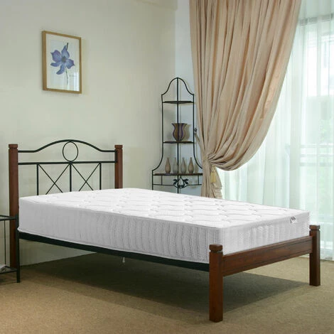 HOMCOM Matelas De Lit Simple Adulte Dim. 190L X 90l Cm - Matelas Ferme Mousse à Mémoire De Forme ép. 20 Cm - Ressorts Ensachés Coutil Stretch - Noyau Grand Confort Polyester Blanc 7 HOMCOM Matelas De Lit Simple Adulte Dim. 190L X 90l Cm - Matelas Ferme Mousse à Mémoire De Forme ép. 20 Cm - Ressorts Ensachés Coutil Stretch - Noyau Grand Confort Polyester Blanc – Image 5