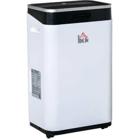 HOMCOM Déshumidificateur Portable électrique Silencieux 380W Capacité Max. Réservoir 6,5L évacuation Continue 25L/24H Idéal Pièces 25 M² Max. Blanc Noir 3 HOMCOM Déshumidificateur Portable électrique Silencieux 380W Capacité Max. Réservoir 6,5L évacuation Continue 25L/24H Idéal Pièces 25 M² Max. Blanc Noir