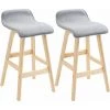 HOMCOM Tabourets De Bar Style Scandinave - Lot De 2 Tabourets De Bar Avec Repose-pieds - Bois De Sapin Tissu Polyester Aspect Lin Gris 2 HOMCOM Tabourets De Bar Style Scandinave - Lot De 2 Tabourets De Bar Avec Repose-pieds - Bois De Sapin Tissu Polyester Aspect Lin Gris -France HOMCOM Soldes 2022 50909065 1