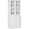 HOMCOM Bibliothèque Vitrine Multi-rangement - 2 Portes Verre, 2 Portes Bois, 4 étagères Réglables - MDF Blanc - Blanc 2 HOMCOM Bibliothèque Vitrine Multi-rangement - 2 Portes Verre, 2 Portes Bois, 4 étagères Réglables - MDF Blanc - Blanc -France HOMCOM Soldes 2022 50909070 1