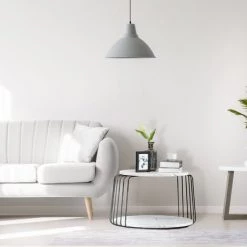 HOMCOM Table Basse Ronde Avec étagère Design Contemporain Dim. Ø 60 X 40H Cm MDF Aspect Marbre Blanc Piètement Métal Filaire Noir -France HOMCOM Soldes 2022 50909071 4