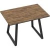 HOMCOM Table Repas Extensible Design Industriel Dim. 120/160L X 80l X 76H Cm Piètement Métal Noir Trapèze Plateau MDF Effet Boisé