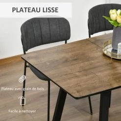 HOMCOM Table Repas Extensible Design Industriel Dim. 120/160L X 80l X 76H Cm Piètement Métal Noir Trapèze Plateau MDF Effet Boisé 10 HOMCOM Table Repas Extensible Design Industriel Dim. 120/160L X 80l X 76H Cm Piètement Métal Noir Trapèze Plateau MDF Effet Boisé -France HOMCOM Soldes 2022 51254795 4